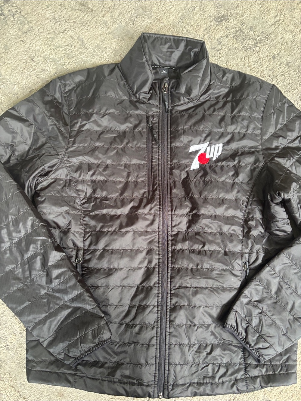 Port Authority Black Quilted 7up Logo Packable Puffer Jacket